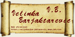 Velinka Barjaktarević vizit kartica